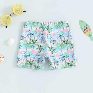 Baby Boy Swimsuit Toddler Baby Boy Beach Swim Shorts Bathing Suitt Swimsuit Swimwear Shorts Boys Swim Trunks (AD-Pink,6-12 Months)