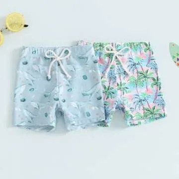 Baby Boy Swimsuit Toddler Baby Boy Beach Swim Shorts Bathing Suitt Swimsuit Swimwear Shorts Boys Swim Trunks (AD-Pink,6-12 Months)