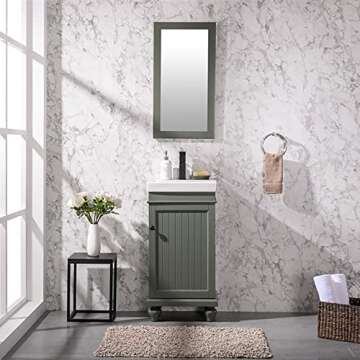 Chic Legion Furniture 18-inch Pewter Green Bathroom Vanity for Small Spaces