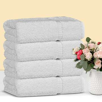 Chakir Turkish Linens 100% Cotton Premium Turkish Towels for Bathroom | 27'' x 54'' (4-Piece Bath To...