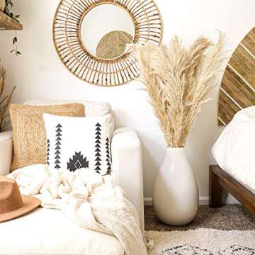 GOT2GO 3 Stem Natural Dried Large Pampas Grass 48 inches - Fluffy Ornamental Plants for Home Decorat...