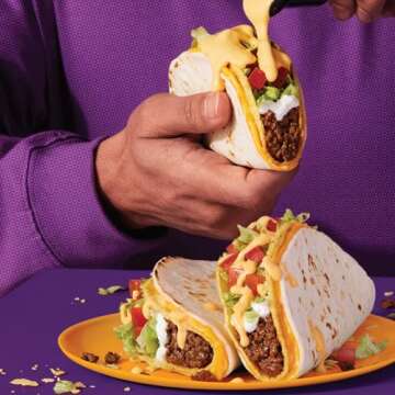 Taco Bell Cheesy Double Decker Taco Dinner Kit with 6 Soft Tortillas, 6 Crunchy Taco Shells, Velveeta Cheese Sauce & Seasoning, 14 oz Box