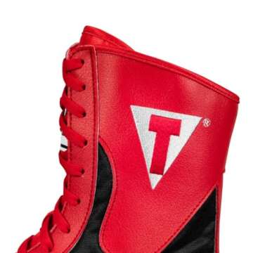 Title Boxing Speed-Flex Encore Mid-Top Shoes: Boxing Shoes, MMA Shoes, Boxing Boots, Kickboxing Shoes, Boxing Equipment, Footwear Red/Black