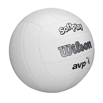 Wilson AVP Soft Play Volleyball - Official Size, White, 18-Panel, Comfortable Synthetic Construction