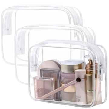 TSA Approved Clear Toiletry Bags - 3 Pack Durable Travel Organizer
