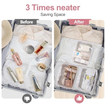 TSA Approved Clear Toiletry Bags - 3 Pack Durable Travel Organizer