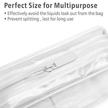 TSA Approved Clear Toiletry Bags - 3 Pack Durable Travel Organizer