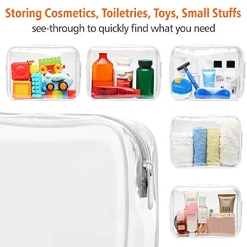 TSA Approved Clear Toiletry Bags - 3 Pack Durable Travel Organizer