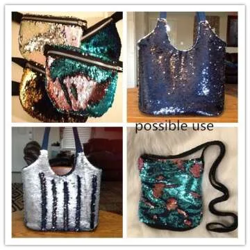 Sequins Sewing Fabric Mermaid Flip Up Sequin Reversible Sparkly Fabric 1 Yard (36'' x 47'') for Dress Clothing Making Home Decor (Mermaid Green & Black)