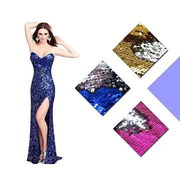 Sequins Sewing Fabric Mermaid Flip Up Sequin Reversible Sparkly Fabric 1 Yard (36'' x 47'') for Dress Clothing Making Home Decor (Mermaid Green & Black)