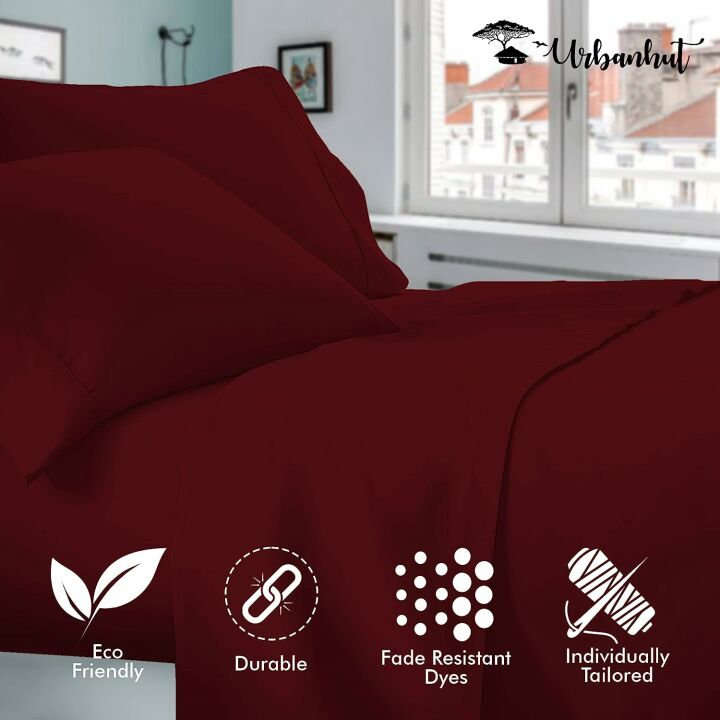 Luxury 700 Thread Count Queen Sheets Set - Burgandy