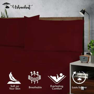 Luxury 700 Thread Count Queen Sheets Set - Burgandy