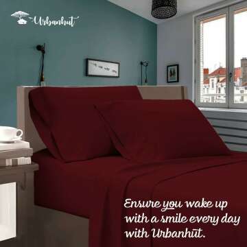 Luxury 700 Thread Count Queen Sheets Set - Burgandy