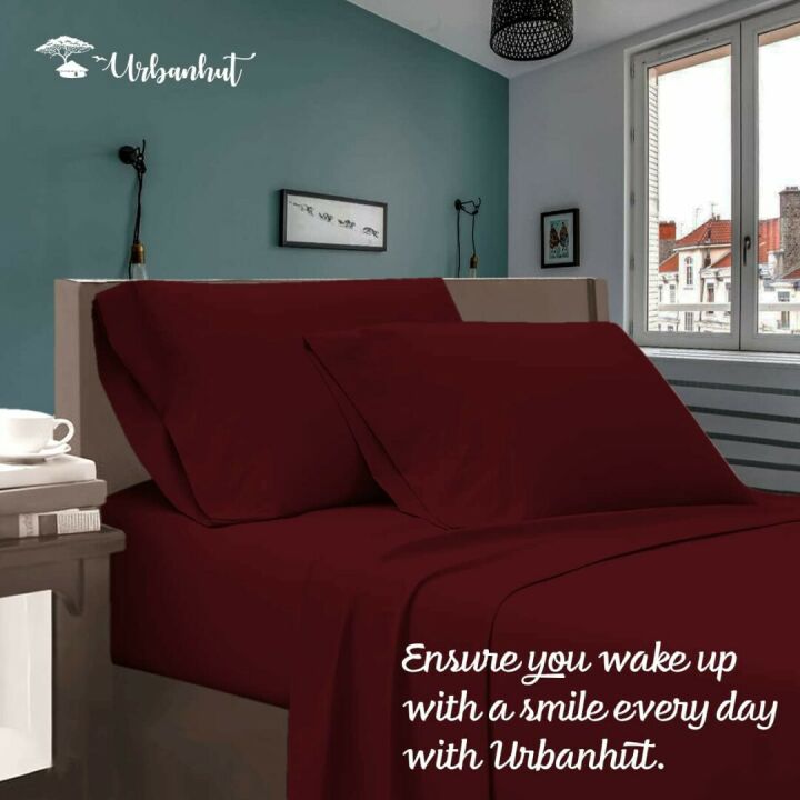 Luxury 700 Thread Count Queen Sheets Set - Burgandy