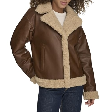 Levi's Women's Faux Leather Sherpa Lined Moto Jacket - Perfect Winter Wear