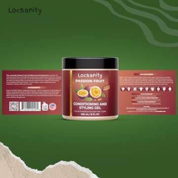 Locsanity Passion Fruit Conditioning and Styling Hair Gel – Braiding Gel for Dreadlocks, Twists an...