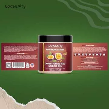 Locsanity Passion Fruit Conditioning and Styling Hair Gel – Braiding Gel for Dreadlocks, Twists an...