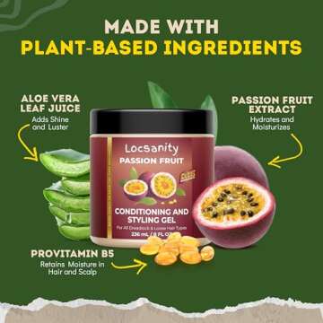 Locsanity Passion Fruit Conditioning and Styling Hair Gel – Braiding Gel for Dreadlocks, Twists and Sisterlocks, Loose Natural Hair, and All Types of Locs