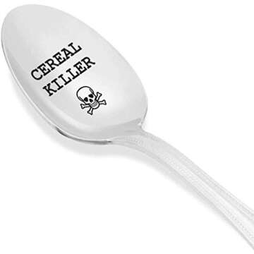 Boston Creative Company Cereal killer Spoon | Funny Spoon gift for Friends | cereal spoon | Engraved spoon