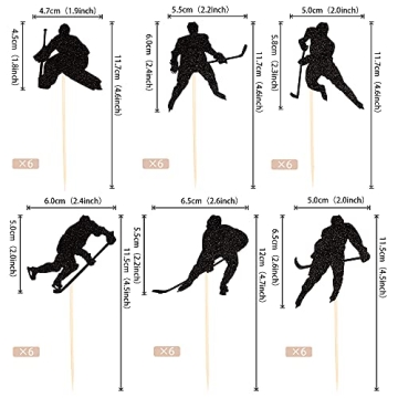 Hockey Cupcake Toppers Set for Kids Birthday Parties