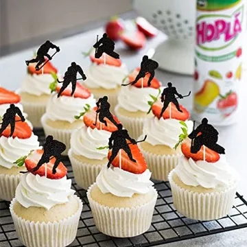 Hockey Cupcake Toppers Set for Kids Birthday Parties