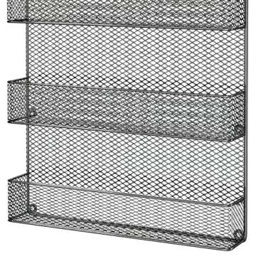 Spice Rack Organizer - Space-Saving Wall-Mount 5-Tier Wire Shelves for Pantry or Cabinets - Kitchen Organization and Storage by Home-Complete (Black)