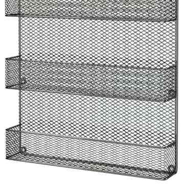 Spice Rack Organizer - Space-Saving Wall-Mount 5-Tier Wire Shelves for Pantry or Cabinets - Kitchen Organization and Storage by Home-Complete (Black)