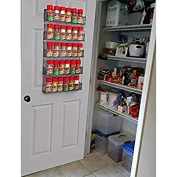 Spice Rack Organizer - Space-Saving Wall-Mount 5-Tier Wire Shelves for Pantry or Cabinets - Kitchen Organization and Storage by Home-Complete (Black)