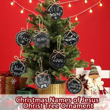 48 Pcs Wooden Christmas Hanging Ornaments Hemp Rope Tree Wood Ornaments Christmas Tree Decor Christmas Vintage Wood Slices Cutouts Xmas Tree Tags Decoration for Indoor Outdoor Winter Craft Home Office