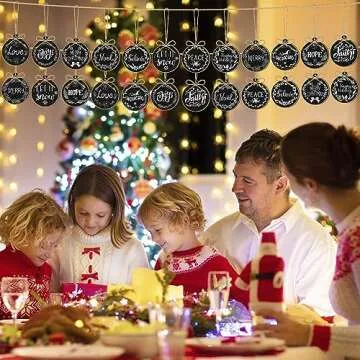 48 Pcs Wooden Christmas Hanging Ornaments Hemp Rope Tree Wood Ornaments Christmas Tree Decor Christmas Vintage Wood Slices Cutouts Xmas Tree Tags Decoration for Indoor Outdoor Winter Craft Home Office