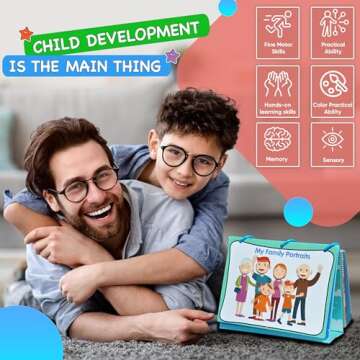 ECOFANTASY Montessori Toddler Busy Book - New 32 Themes Montessori Toys & Dry Erase Board for Toddle...