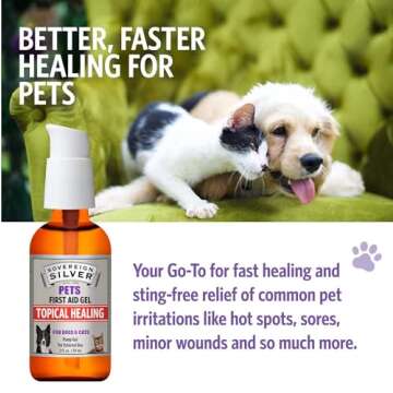 Sovereign Silver First Aid Gel for Pets - Topical Healing for Dogs and Cats, 2oz Pump Gel
