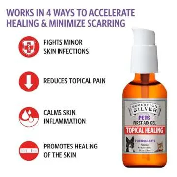 Sovereign Silver First Aid Gel for Pets - Topical Healing for Dogs and Cats, 2oz Pump Gel