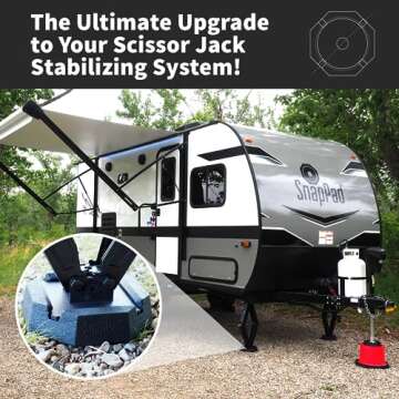 SnapPad SnapJack™ SJ (Pack of 4) | Two-Point Trailer Jack Stands Featuring 5.5" Metal Foot | Adds 61% Additional Surface Area, 3.79 lbs. Per Pad & 7.25" Total Width | Must-Have RV Accessories