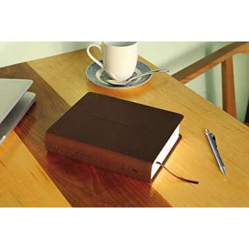 NIV, Journal the Word Bible (Perfect for Note-Taking), Leathersoft, Brown, Red Letter, Comfort Print: Reflect, Take Notes, or Create Art Next to Your Favorite Verses