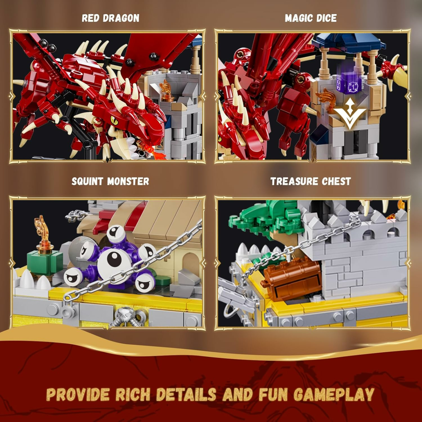 Harry Castle & Dragons Building Set - 1056+927 PCS