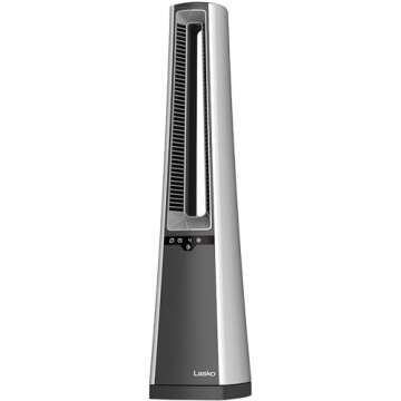 Lasko AC615 Portable Electric Oscillating Bladeless Fan with Remote Control
