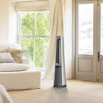 Lasko AC615 Bladeless Tower Fan for Home & Office