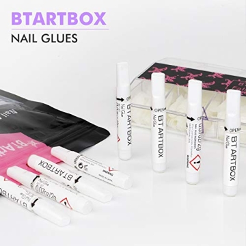 BTArtbox Nail Glue – Fast-Drying, 8 Pcs, Long-Lasting Adhesive