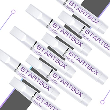 BTArtbox Nail Glue – Fast-Drying, 8 Pcs, Long-Lasting Adhesive