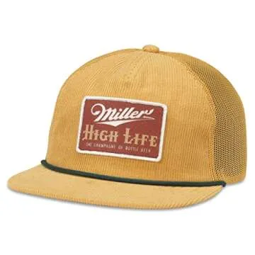 AMERICAN NEEDLE Miller High Life Beer Mackie Adjustable Snapback Baseball Hat (22015A-MHL-WHE)