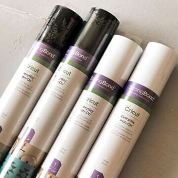 Cricut Everyday Iron-On Black and White Bundle Heat Transfer Vinyl to Create Custom Apparel T-Shirts Sayings Hoodies Pullover Sweatshirt Jerseys Long Sleeve Shirt with Personalized Logo Design Text