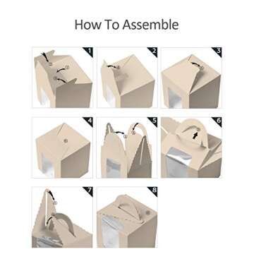 Qiqee 60pcs Cupcake Boxes - Easy Assembly & Quality Design