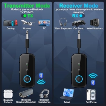 Premium Pro Bluetooth 5.4 Transmitter Receiver for Travel, Home & Gym