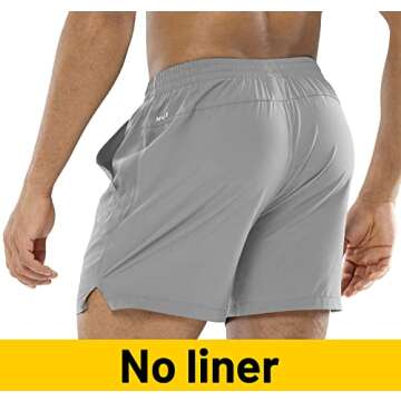 MIER Men's 5 Inch Running Shorts with Pockets Lightweight Athletic Gym Workout Shorts, Elastic Waist...