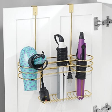 Gold Hair Tool Organizer – Stylish Bathroom Storage Solution