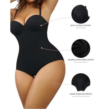 FeelinGirl Shapewear Bodysuit Tummy Control Push Up