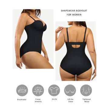 FeelinGirl Shapewear Bodysuit Tummy Control Push Up