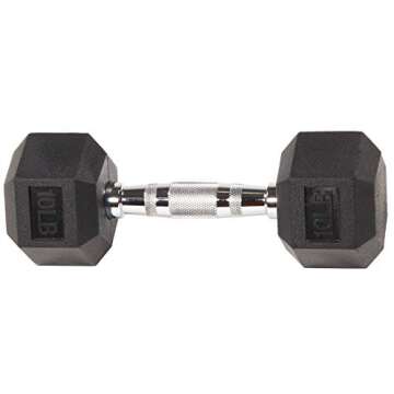Balancefrom Rubber Encased Hex Dumbbells, 10LB, Pair