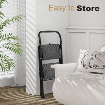 HBTower 2 Step Ladder, Step Stool for Adults,2 Step Ladder Folding Step Stool with Wide Pedal Ergonomic Design